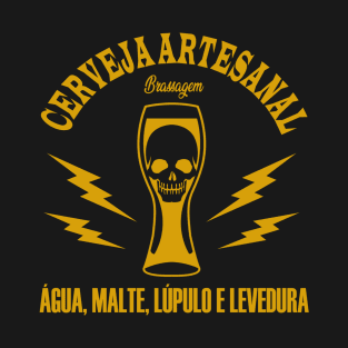 Cerveja Artesanal, Skull Gold T-Shirt