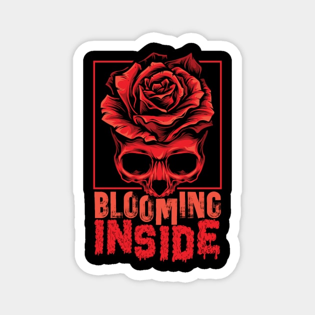 Blooming Inside Halloween Skull Magnet by The WYLD Tribe