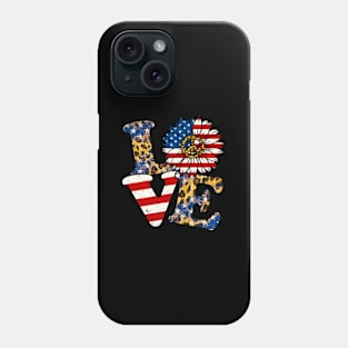 4Th Of July Us American Flag Peace Sign For Love Phone Case