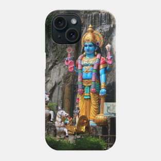 Hindu God sculpture with horse carriage Phone Case