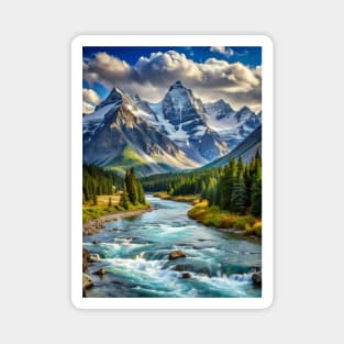 Scenery Mountain River Nature Photography Magnet