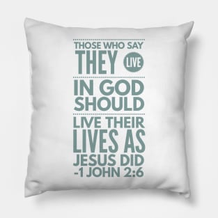 1 John 2:6 Typography Bible Verse Pillow