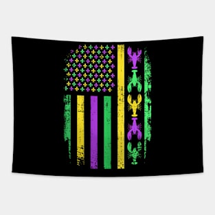 Mardi Gras US American flag with New Tapestry