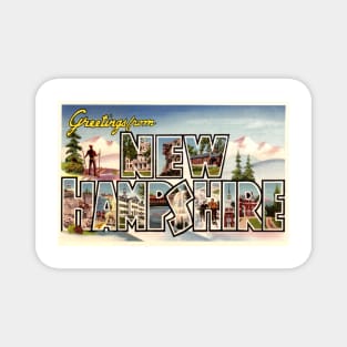 Greetings from New Hampshire - Vintage Large Letter Postcard Magnet