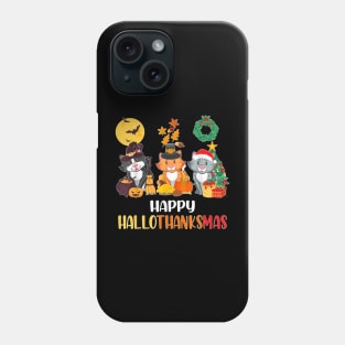 Cat Halloween Christmas Happy Hallothanksmas Hanksgiving Phone Case