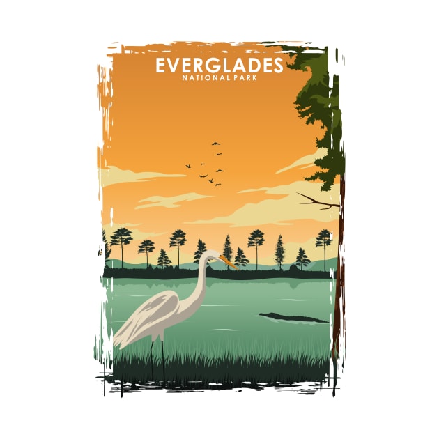 Everglades National Park Travel Poster by jornvanhezik