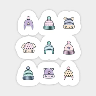 Cute Cozy Winter Hats Magnet