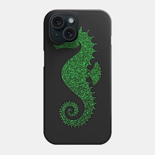 Deep Green Faux Glitter Seahorse Phone Case