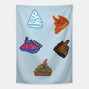 Mountain Range Travel Stickers Tapestry