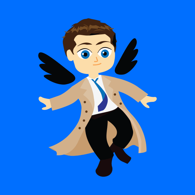 Cute Angel Castiel Supernatural Chibi by Alice_Wieckowska