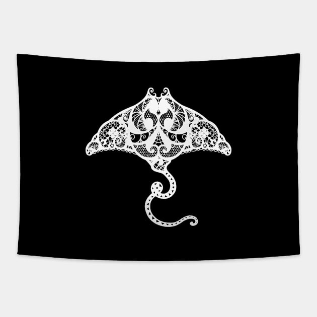 Lace ray white Tapestry by cb-illustratie