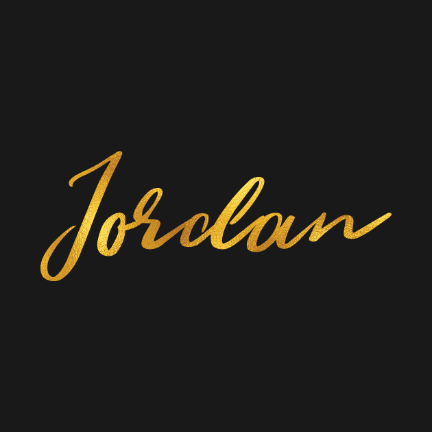 Jordan Name Hand Lettering in Faux Gold Letters by Pixel On Fire