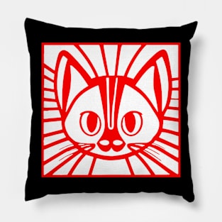 Red cat illustrated Pillow