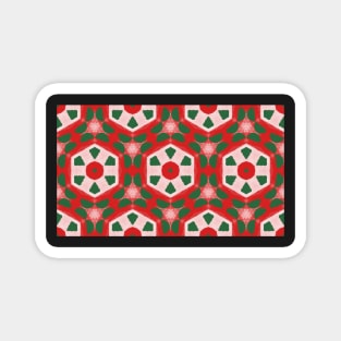 Crazy geometric Ugly Christmas Pinwheel Kaleidoscope Magnet