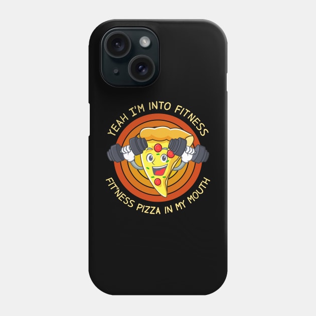 Fitness Pizza In My Mouth Phone Case by Three Meat Curry