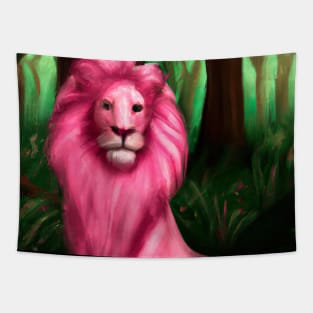 Pink Lion Tapestry