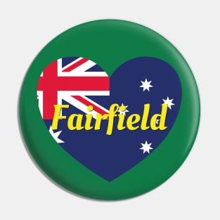 Fairfield NSW Australia Australian Flag Heart Pin