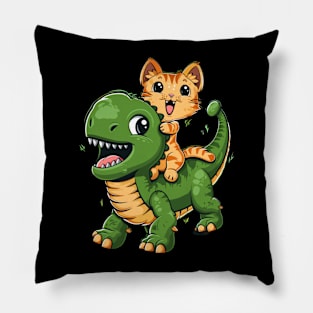 Cat Dinosaur Battle Pillow