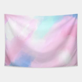 Elegant Pastel Blue Pink Watercolor Painting Tapestry