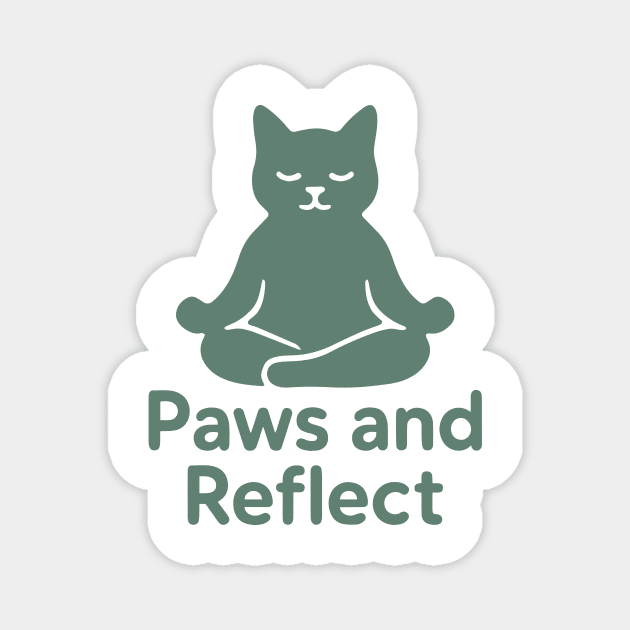 Paws and Reflect Cat Zen Magnet by Medox