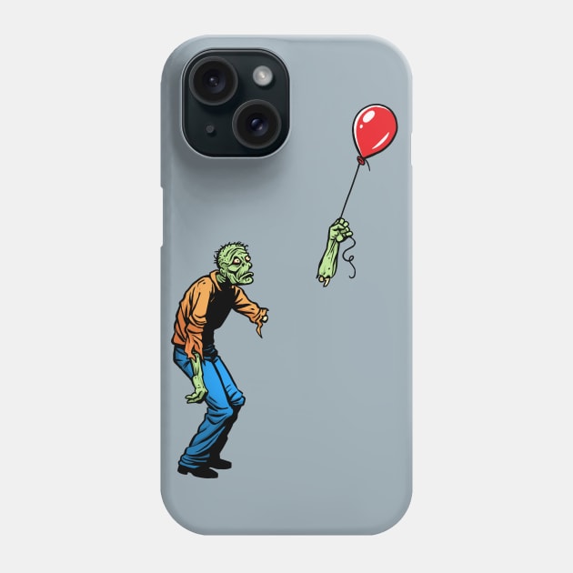 Sad Zombie and Balloon Phone Case by Angel Robot