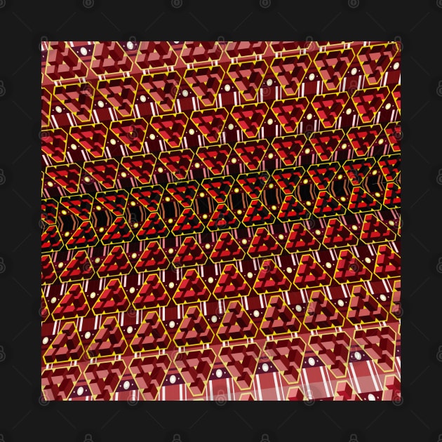 Red Optical Illusion Mosaic by schizolad