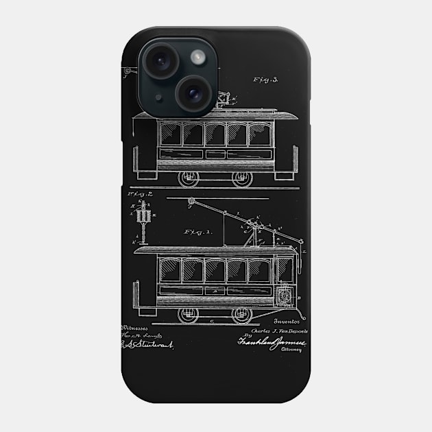 electric railway trolley Vintage Patent Drawing Phone Case by TheYoungDesigns