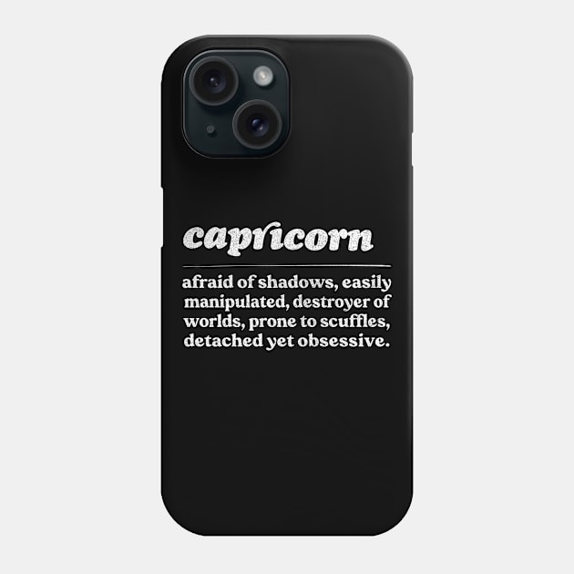 Capricorn Zodiac Symbol //// Humorous Gift Design Phone Case by DankFutura