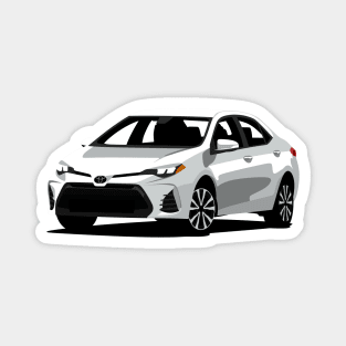 White Toyota Corolla Magnet