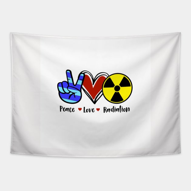 Peace Love Radiation Tapestry by DANPUBLIC