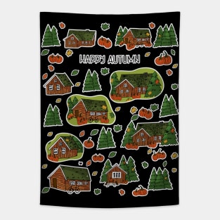 Happy autumn with pumpkins Tapestry