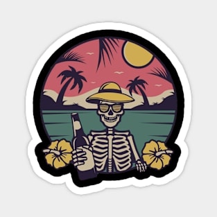 Beer in skull hand Magnet