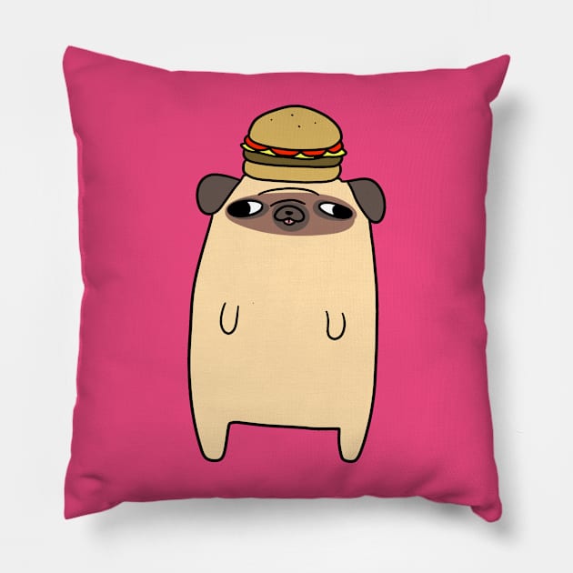 Standing Hamburger Pug Pillow by saradaboru