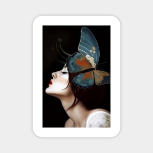 Art Deco Butterfly Woman Magnet