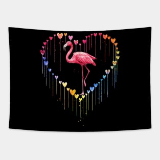 Flamingo Love Heart For Valentines Day Tapestry