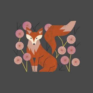 Shy Fox and Wildflowers T-Shirt