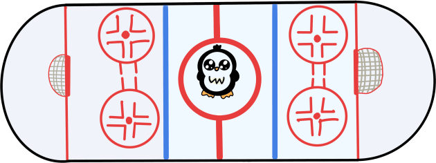 Penguin Hockey Rink Kids T-Shirt by Cooper Design Co