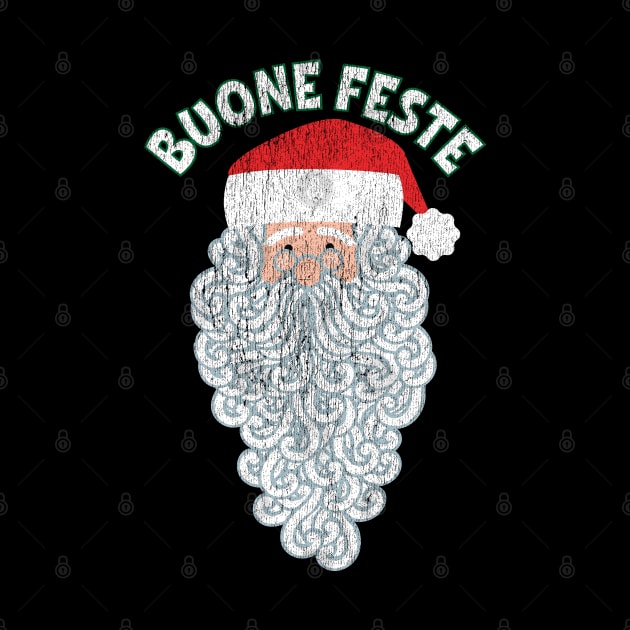 Vintage Faded Italian Christmas Buone Feste by Vector Deluxe