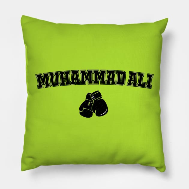 Muhammad Ali Boxing Tshirt Pillow by The Great Outdoors