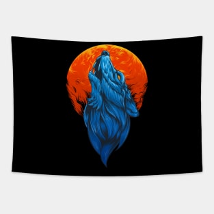 Wolf Head Illustration Tapestry