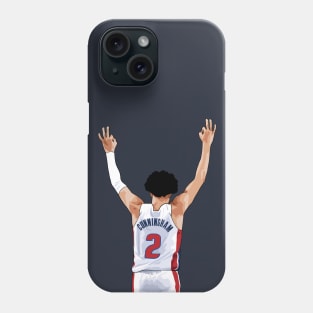 Cade Cunningham Vector Celebration White Qiangy Phone Case