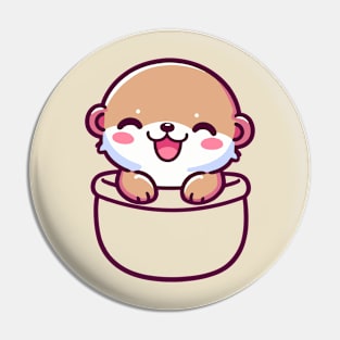 Cute Otter In Pocket Kawaii Peeking Animal Lover Pin