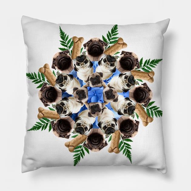 Cutie pug mandala Pillow by burenkaUA