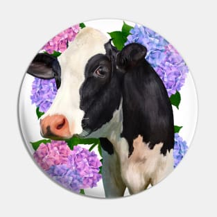 Holstein & Hydrangea Pin