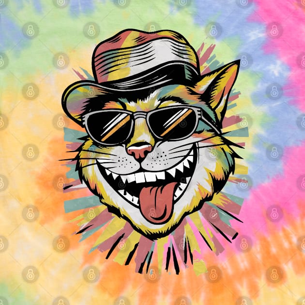 Tie Dye Funny Cat by PetODesigns