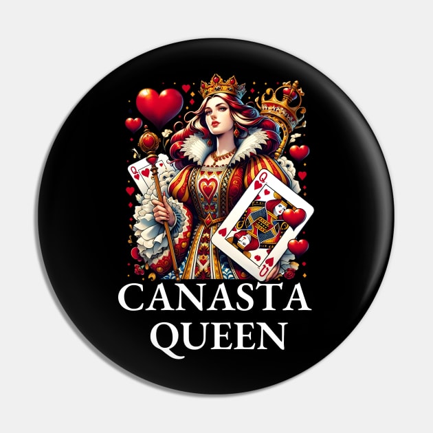 Royal Flush: Canasta Queen of Hearts Card Pin by Ingridpd