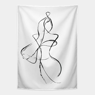 Abstract Woman One Line Art Tapestry