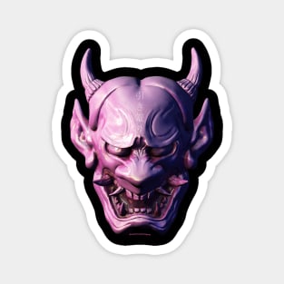 Pink Japanese Hannya Mask Magnet