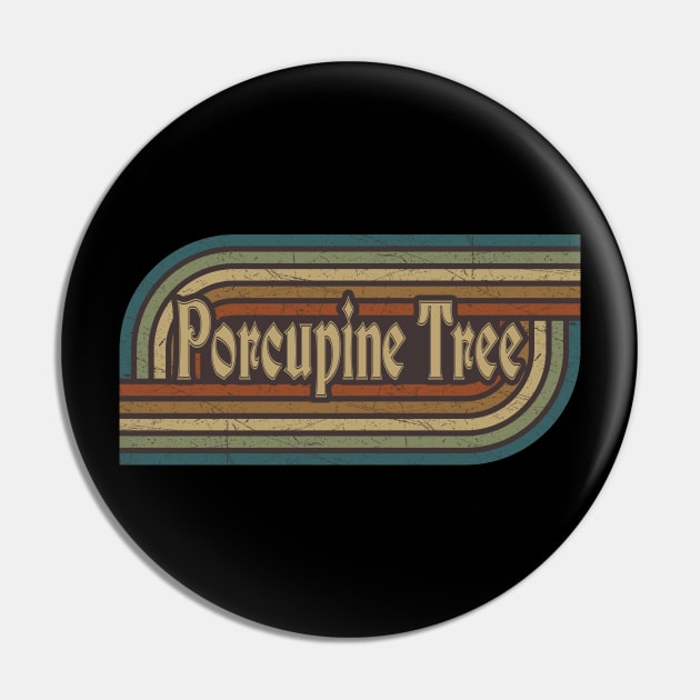 Porcupine Tree Vintage Stripes Pin by paintallday