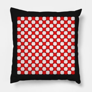 red and white retro checker pattern Pillow